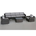 thumbnail image 3 of Living Source International 7-Piece Rattan Sectional Set with Cushion - Espresso, 3 of 5