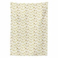 thumbnail image 2 of Exotic Tablecloth, Island Palm Tree Silhouettes in Yellow Gold Tones Beach Coastal Tropic, Rectangle Satin Table Cover for Dining Room and Kitchen, 60" X 90", Pale Coffee and White, by Ambesonne, 2 of 2