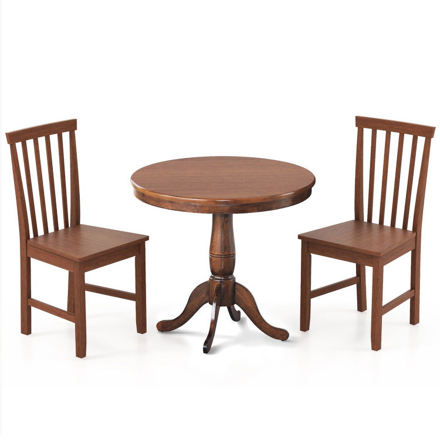 Finihen Dining Set, Dining Table Set, 3 Pieces Wooden Dining Table and Chair Set, for Cafe Kitchen Living Room, Walnut Finihen Dining Set, Dining Table Set, 3 Pieces Wooden Dining Table and Chair Set, for Cafe Kitchen Living Room, Walnut