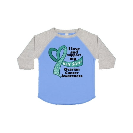 

Inktastic Ovarian Cancer Awareness I Love and Support My Half Sister Gift Toddler Boy or Toddler Girl T-Shirt