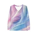 thumbnail image 4 of VgaVtl Womens Tee Shirts Long Sleeve Tunic V-Neck Ladies Tops Holiday Loose Pink Graphic Leisure Shirts,XXL, 4 of 4
