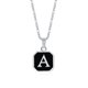 thumbnail image 1 of Collares con inicial de A-Z cuadrado para hombre, colgante geométrico de acero inoxidable con caja, Collar de cadena de cuerda, joyería de regalo, 1 of 4