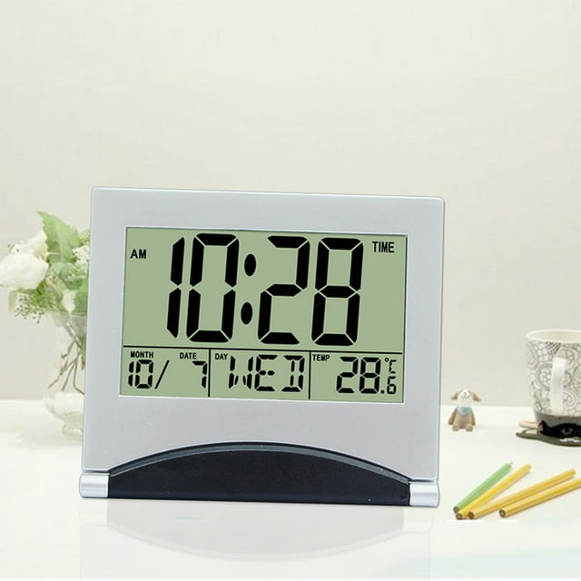 Ultra-thin Children Student Small Alarm Clock, Bedside Bedroom Travel Clock, LCD Digital Display, Multi-function Gift Alarm Clock