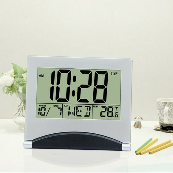 jovati Ultra-thin Children Student Small Alarm Clock, Bedside Bedroom Travel Clock, LCD Digital Display, Multi-function Gift Alarm Clock