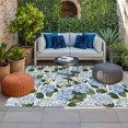 thumbnail image 2 of Blue Spring Floral Outdoor Rug for Patio/Deck/Porch, Non-Slip Large Area Rug 6 x 9 Ft, Watercolor Flowers Pastoral Indoor Outdoor Rugs Washable Area Rugs, Reversible Camping Rug Carpet Runner, 2 of 8