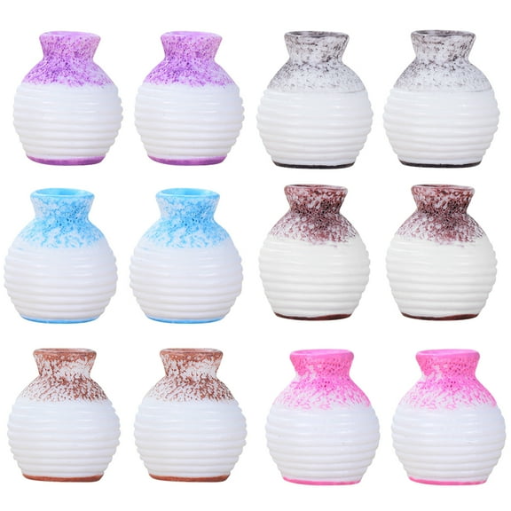 Aloha 12pcs Mini House Flower Bottle Ornament Mini Flower Bottle Tiny Flower Bottle Flower Containers