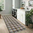 thumbnail image 4 of Garvee 2x6 Geometric Striped Runner Rug, Machine Washable Plaid Rugs With Non-Slip Backing Low Pile Stain Resistant Indoor Carpet for Hallway Kitchen Entryway Bathroom, Camel, 4 of 8