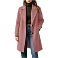 thumbnail image 5 of XRoczxe Women's Double Breasted Long Coat, Notched Lapel Wool Blend Overcoat, Elegant Solid Color Winter Jacket with Pockets for Work Daily Wear, 5 of 8