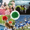 thumbnail image 6 of Cheerleading Pom Poms with Finger Holes Metallic Foil Cheering Hand Flower, Green, 12 Pack, 6 of 6
