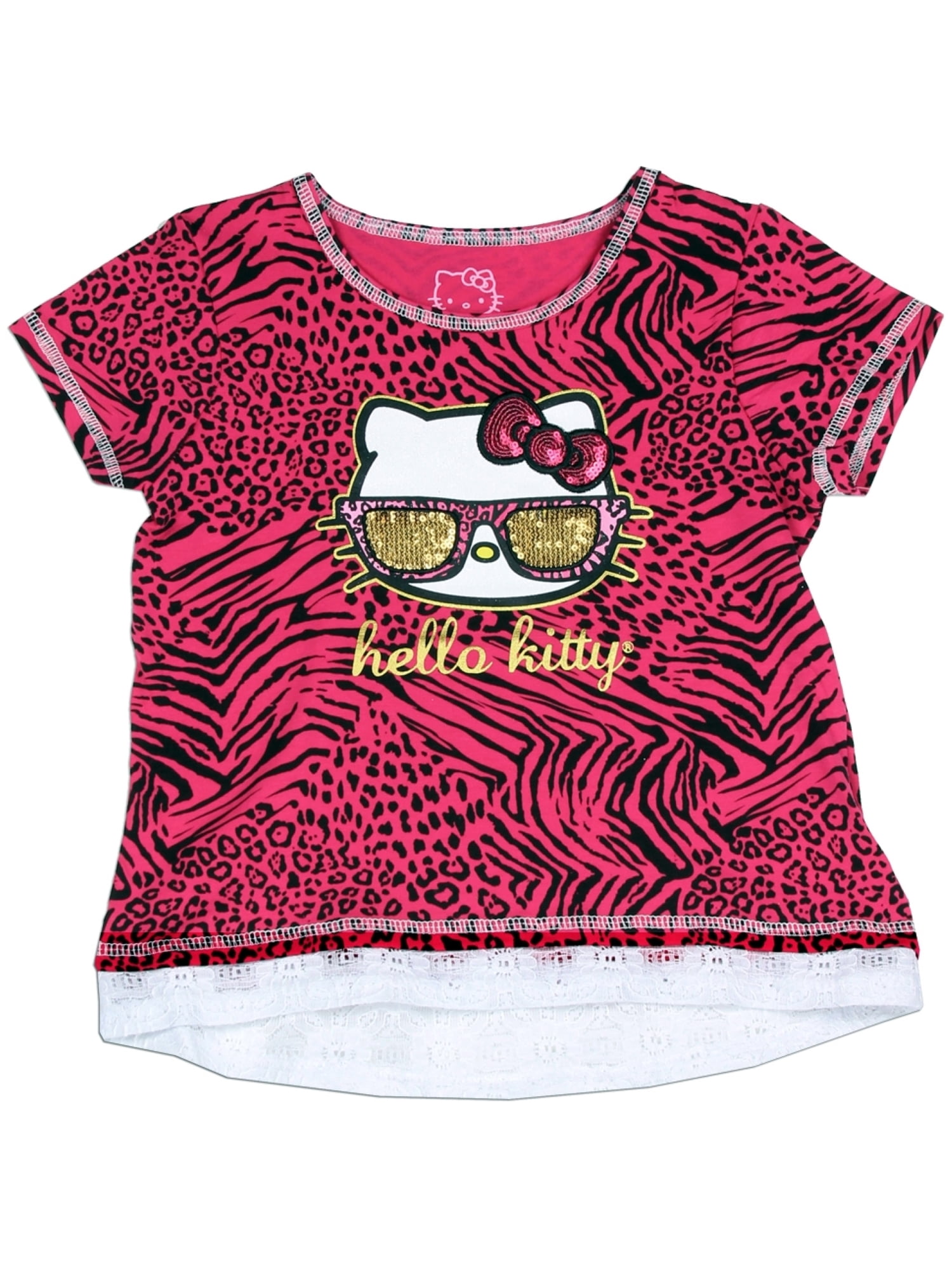 Hello Kitty Little Girls' Animal Print Top, Sizes 4-6x - Walmart.com