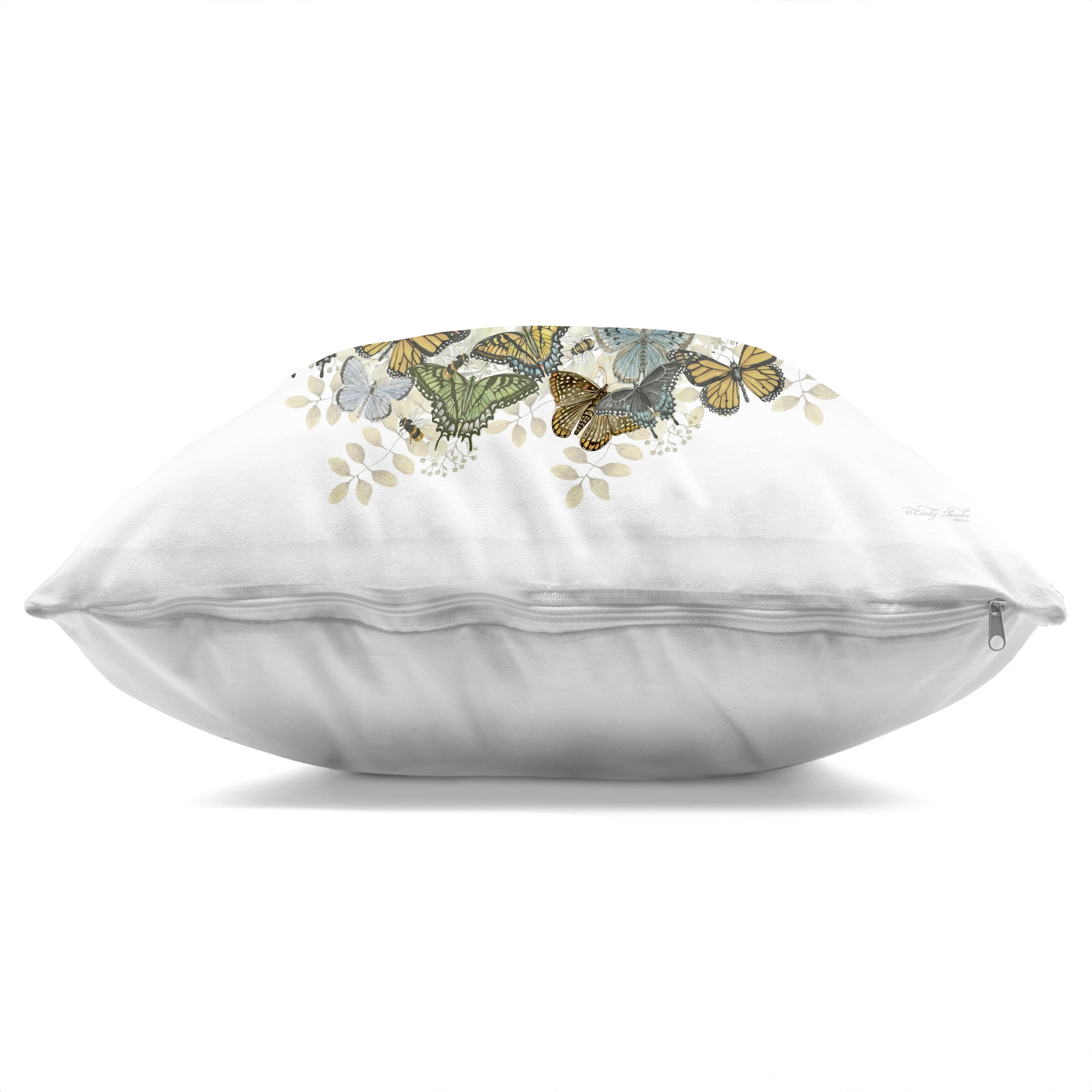 Stupell Industries Life Is Like A Butterfly Wreath Decorative Printed Throw Pillow, design by Cindy Jacobs