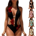 thumbnail image 7 of gakvbuo One Piece Sling Bikini High-Cut Swimsuit Thong Bathing Swimwear Women Solid Backless Bikini Bandage Two-Pieces Swimwear Swimsuit Beachwear Set, 7 of 7