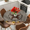thumbnail image 2 of Texas Star Round Fitted Table Cover Country Star Sunflower Vintage Plaid Wood Grain Waterproof Table Cloth with Elastic Edge Wipeable Tablecloth for Picnic Camping Party Fits 45"-54" Diameter, 2 of 8