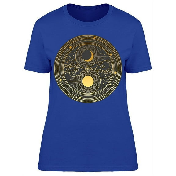 Clouds Stars Hand Drawn  T-Shirt Women -Image by Shutterstock, Female 3X-Large