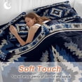thumbnail image 4 of Abstract Ethnic Style Pattern Bedding Duvet Cover Set Twin Size 4 Pieces Retro Blue White Weaving Art Bedding Set with Zipper Closure, 1 Comforter Cover 68x86 Inches 1 Flat Sheet & 2 Pillow Cases, 4 of 7