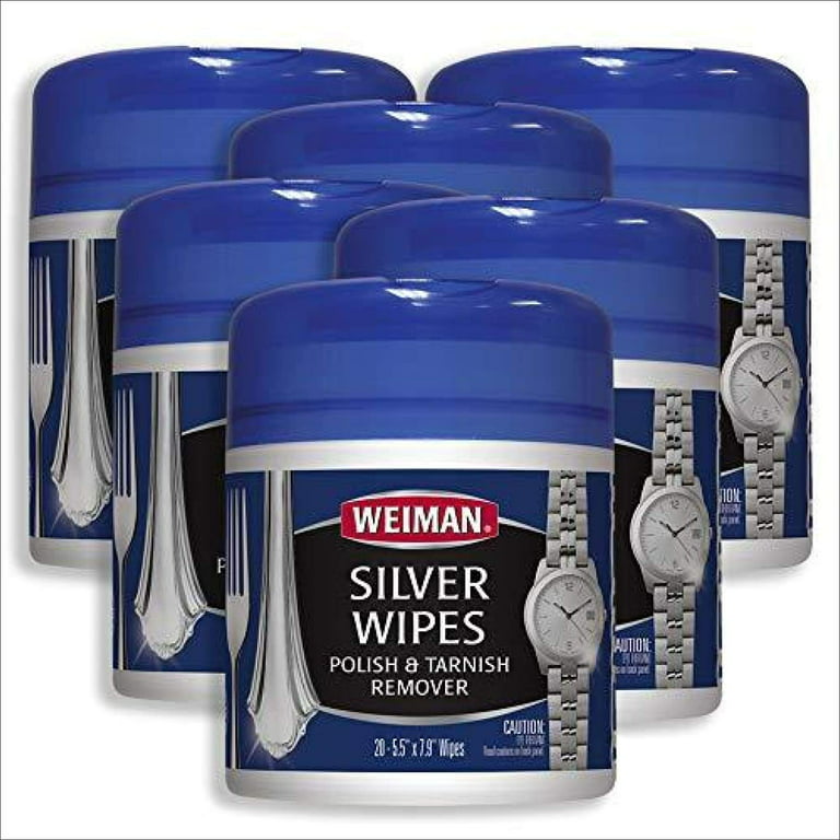 Weiman Silver Wipes - Jewelry Wipes 6 Pack - Cleaner and Polisher for Silver  Jewelry Sterling Silver 