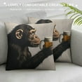 thumbnail image 3 of Awypu Gorilla Decorative Pillow Cover, Throw Pillow Monkey Sitting and Look A Glass of Beer Pillow Cases Oblong Cushion Covers for Home Sofa Couch, 3 of 5