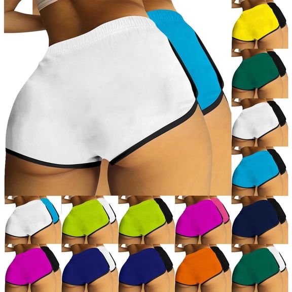 Crunowin 2 Pack Dolphin Shorts, Sports Yoga Shorts Gym Dance Lounge Running Athletic Shorts for Women Coffee L