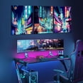 thumbnail image 5 of 3Pcs Japanese Cityscape Wall Art Japan Cyberpunk Neon Posters Painting Abstract Tokyo Night Streets Pictures Prints for Living Room Bedroom Bathroom Japanese Room Canvas wall Decor Framed (neon, 12x16, 5 of 6