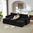 thumbnail image 4 of MAYEERTY Modern Modular Corduroy Sofa, Black Cloud-Soft Sectional Couch for Apartment, 4 of 9