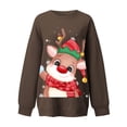 thumbnail image 4 of Ymikos Cardigans à Capuche Surdimensionnés pour Femmes, Mode Féminine Manches Longues Col Rond Imprimé de Noël Hauts Amples, Blouses Chandails en Molleton, 4 of 5