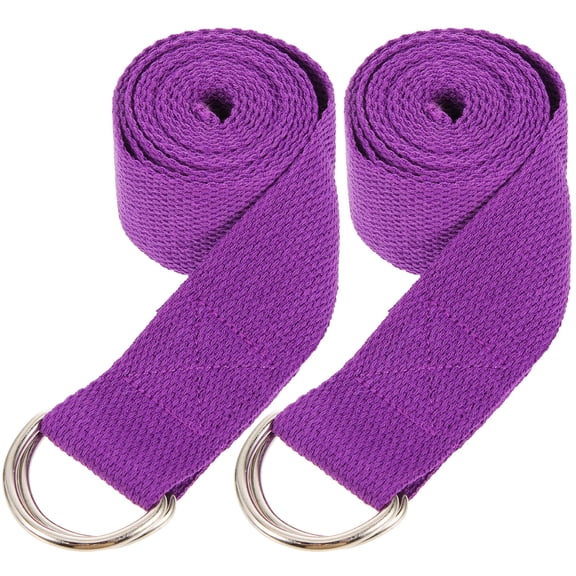UPOUART 2Pcs Professional Purple Inelastic Yoga Strap for Daily Use and Fitness Exercises