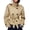 Khaki, variant on Womens Cropped Trench Coat Double Breasted Fall Belt Short Jacket High Collar Lightweight Outerwear