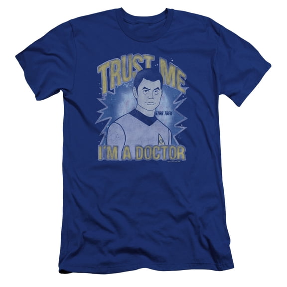 Star Trek Doctor Premium Canvas Adult Slim Fit 30/1 T-Shirt Royal Blue