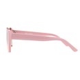 thumbnail image 3 of Womens Rimless Shield Retro Futurism Cat Eye Plastic Sunglasses Pink Pink Mirror, 3 of 4