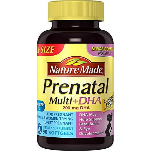 Nature Made Prenatal   DHA 200 mg Softgels Value Size 90 Ct