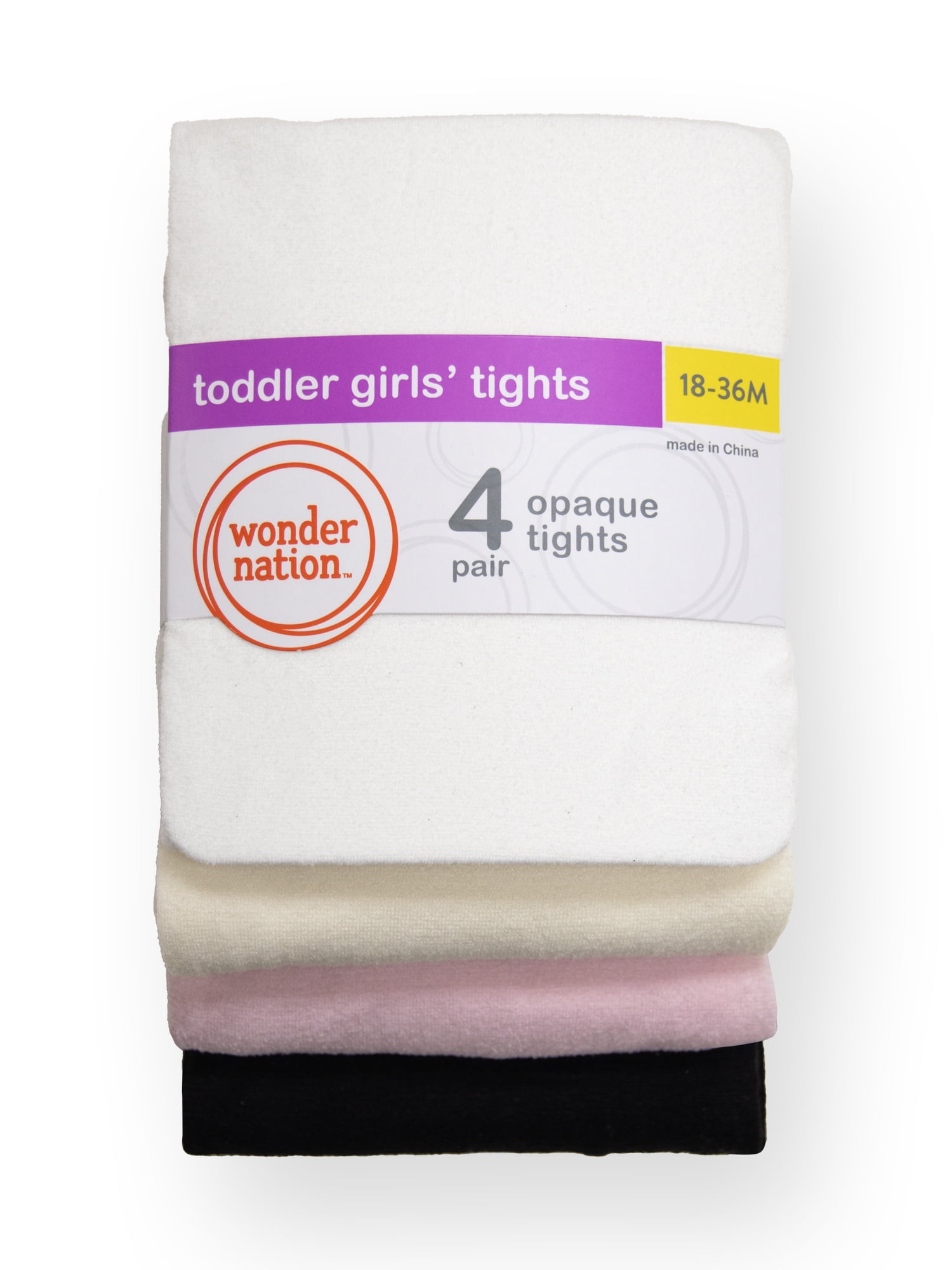 Wonder Nation Infant and Toddler Microfiber Tights, 4-Pair Pack, Sizes 0M-5T
