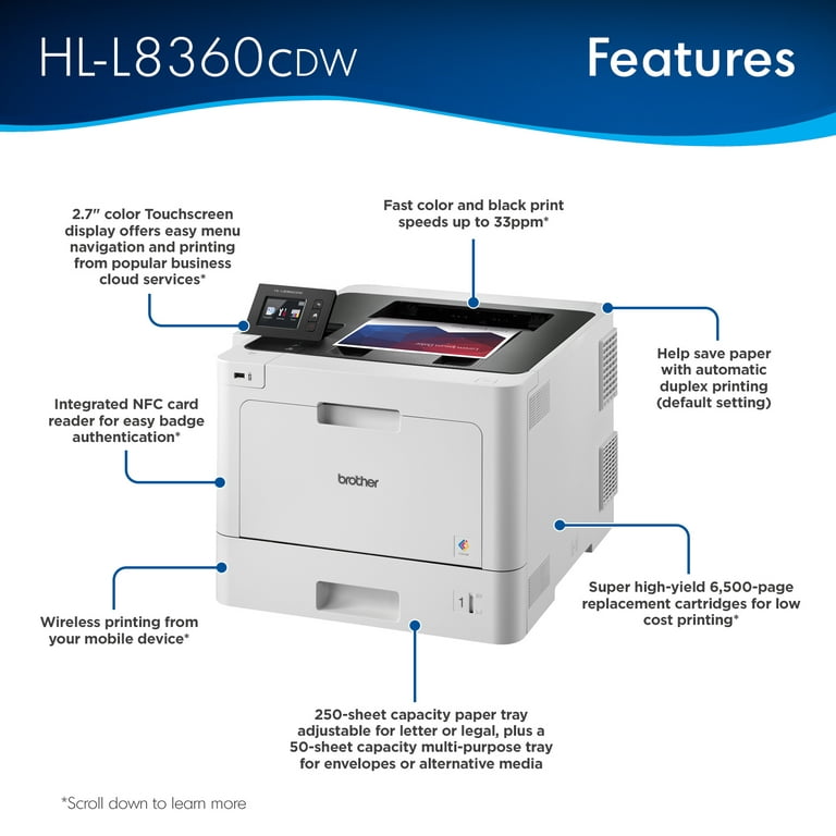 by egoisme Behandle Brother HL-L8360CDW Business Color Laser Printer with Duplex Printing and  Wireless Networking - Walmart.com