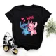 thumbnail image 3 of Camisetas de algodón para niños con dibujos animados de Lilo y Stitch de Disney, camisetas de verano, camisetas negras con cuello redondo y Stitch Ohana, camisetas para bebés, ropa para niños y niñas, 3 of 5