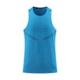 thumbnail image 2 of Sakmal Blue Men'S Tank Tops Blue Crew Neck Camisole Stringer Muscle Solid Sports Mens Sleeveless T Shirts, 2 of 4