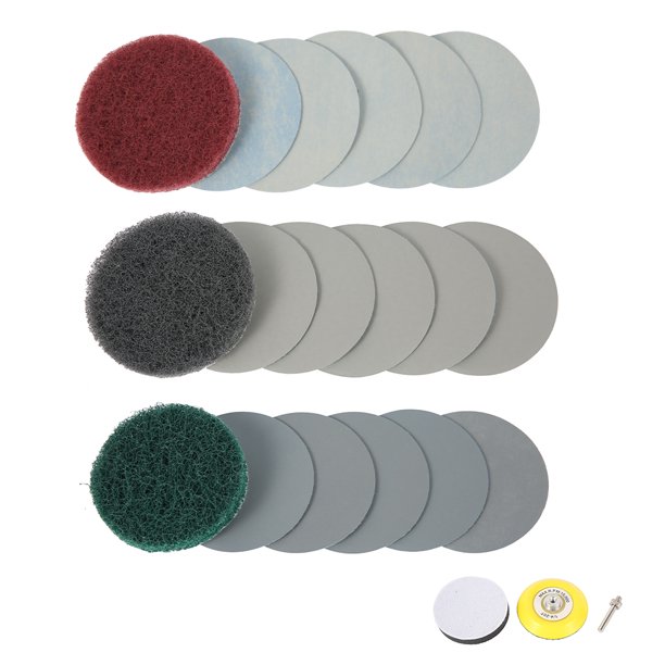 Muyoka Pluokvzr DIY Kit de luces de coche Restauración de pulido y juego de reparación de faros P240 Fregona Discos de lijado Adaptador de taladro Muyoka Hogar