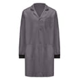 thumbnail image 6 of Kosheko Men's Long-Sleeve Work Dust Coat Notched Lapel Multi Patch Pockets Snap Front Closure for Daily Workshop Tasks Gray S, 6 of 9
