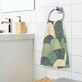 thumbnail image 3 of Yayeee 2 Pack Hand Towels for Bathroom 100% Cotton 16" x 28" Soft Absorbent Kitchen Towel, Green Abstract Shapes, 3 of 7