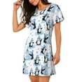 thumbnail image 2 of Haiem Playful Penguins and Snowmen Print Women’s Short-sleeved Nightdress – Comfortable and Loose-Fit Sleepwear, Soft Cotton Sleep Shirt for Relaxing, Casual Nightdress, 2 of 6