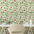 thumbnail image 2 of Ambesonne Floral Boho Peel & Stick Wallpaper for Home, Garden Scene Flowers, 13"x36", Peacock Green and Cinnamon, 2 of 5