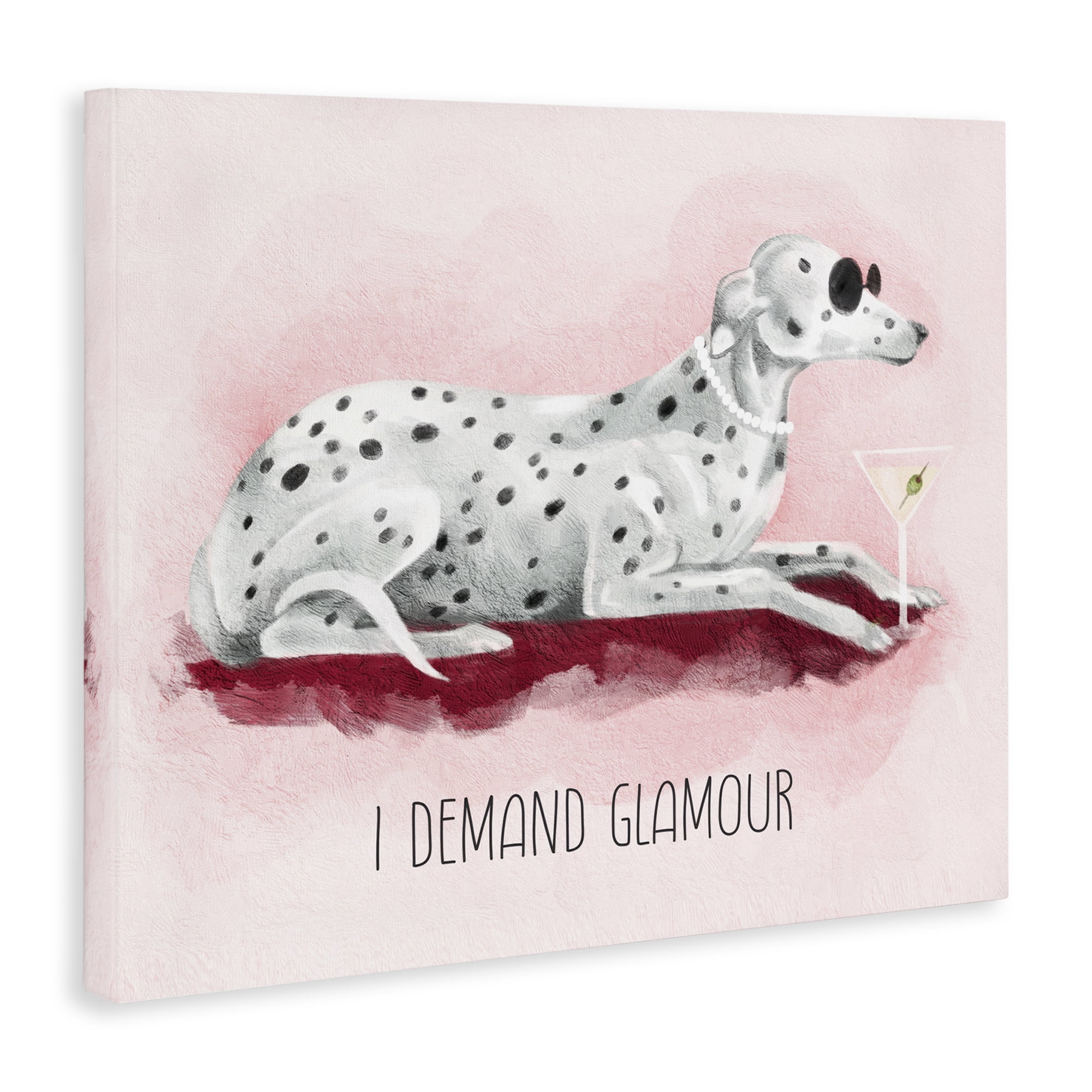 Stupell Industries I Demand Glamour Dog Animals Painting Wrapped Canvas Art Print Wall Art, 20 x 16