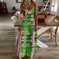 thumbnail image 4 of Plaid Pink & Green Sleeveless Dress Dresses Women Summer Women's Summer Clothing, 4 of 9