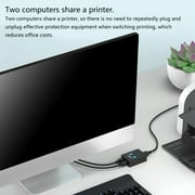 USB Printer Sharing Device Data Transfer Splitter Manual Switching Hubs 2 in 1