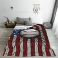 thumbnail image 6 of Baseball Flag Blanket Baseball American Flag Decor Inspirational Throw Blanket Gifts for Girls Boys Bedding Super Warm Soft Plush Lightweight Fleece Flannel Blanket for Kids Adults Men Women 50"X40", 6 of 8