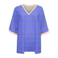 thumbnail image 3 of Birdeem Blouses pour Femmes Mode Décontractée Confortable Imprimé Col en V Manches Courtes Haut Blouse T-Shirt, 3 of 9