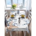 thumbnail image 3 of Blue Eucalyptus Coastal Rectangle Tablecloth, Beach Starfish Shell Nautical Waterproof & StainResistant Tablecloth, Washable Oil-proof Table Cover for Dining/Party/Wedding/Camping/Buffet 52x70 In, 3 of 9