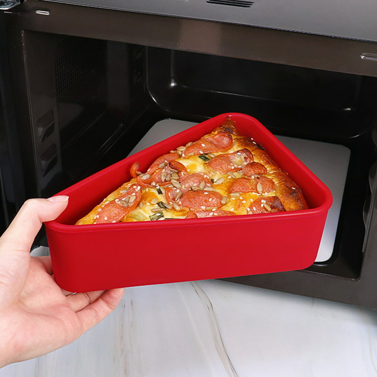 Tohuu Pizza Storage Container Silicone Leftover Storage Container with 4  Trays Pizza Slice Box with Lid Reusable Pizza Slice Keeper to Organize and  Save Space Microwave Safe easy to use 