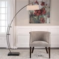 thumbnail image 2 of Bowery Hill Modern Arc Floor Lamp in Dark Bronze and Light Beige, 2 of 2