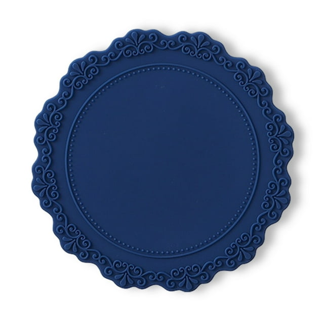 Inteprter Mantel Individual de silicona con aislamiento térmico para de comedor, restaurante, cocina, centros de mesa, decoración, regalo de Mostrada azul Inteprter HA059144-01