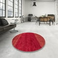 thumbnail image 4 of Ahgly Company Machine Washable Indoor Square Abstract Red Area Rugs, 4' Square, 4 of 7