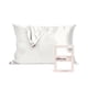 thumbnail image 1 of Funda de almohada kitsch satinada con cremallera para cabello y piel, color marfil, 1 of 9